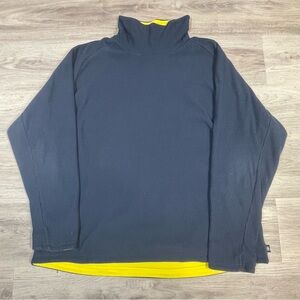 Y2K Nike ACG Navy blue and Yellow reversible Turtleneck Sweater sz XL